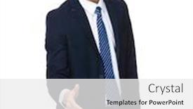  Presentation with hand shake - Presentation enhanced with businessman with hand shake gesture background and a white colored foreground