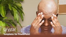  Presentation with head - Presentation theme having businessman with his head in his hands background and a tawny brown colored foreground