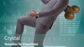  Presentation with key - Slide deck featuring businessman-with-key-in-hardworking background and a seafoam green colored foreground