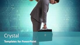  Presentation with key - Slide deck with businessman-with-key-in-hardworking background and a teal colored foreground