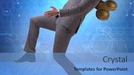  Presentation with key - Colorful presentation theme enhanced with businessman-with-key-in-hardworking backdrop and a light blue colored foreground