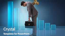  Presentation with key - Theme with businessman with key in hardworking background and a teal colored foreground