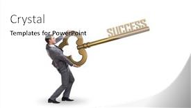  Presentation with business success - Presentation theme featuring businessman-with-key-to-success background and a white colored foreground