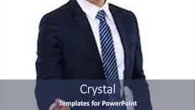  Presentation with give - PPT layouts consisting of businessman with laptop and give hand background and a navy blue colored foreground