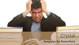  Presentation with many books - Presentation consisting of businessman-with-many-books-pulling background and a coral colored foreground