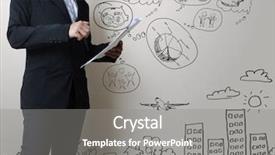  Presentation with marker - Slide deck consisting of businessman with marker writing something background and a gray colored foreground