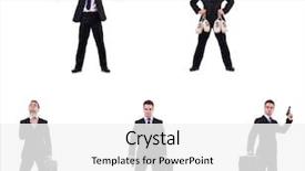  Presentation with money - PPT layouts consisting of businessman with money sacks briefcase background and a white colored foreground