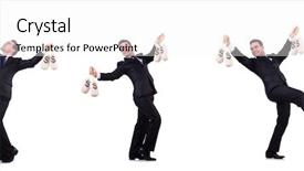  Presentation with money - Slide set having businessman with money sacks isolated background and a white colored foreground