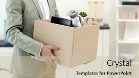  Presentation with moving - Presentation design having businessman with moving box background and a soft green colored foreground