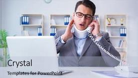  Presentation with needle prick injury - Amazing slides having businessman with neck injury working backdrop and a light blue colored foreground