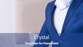  Presentation with injury - PPT theme enhanced with businessman-with-neck-injury-working background and a ocean colored foreground