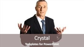  Presentation with undecided - Presentation consisting of businessman with open hands in undecided gesture background and a gray colored foreground