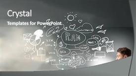  Presentation with open book - Colorful slides enhanced with businessman with opened book backdrop and a dark gray colored foreground