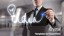  Presentation with pen - Colorful presentation enhanced with businessman with pen in hand backdrop and a  colored foreground