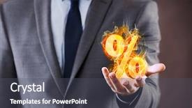  Presentation with interest groups - Theme consisting of businessman with percent sign background and a dark gray colored foreground