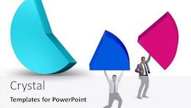  Presentation with pie chart - Presentation theme with businessman-with-pie-chart background and a white colored foreground