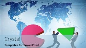  Presentation with pie chart - Slide deck consisting of businessman-with-pie-chart background and a light blue colored foreground