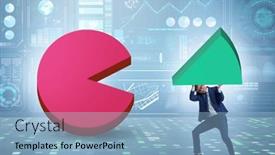  Presentation with pie chart - Presentation having businessman-with-pie-chart background and a light blue colored foreground