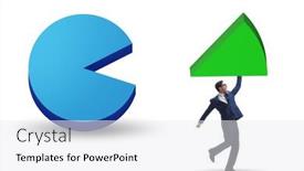  Presentation with pie chart - Slide set enhanced with businessman-with-pie-chart background and a white colored foreground