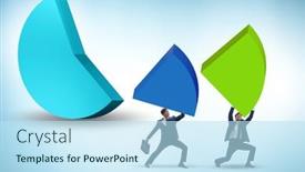  Presentation with pie chart - Theme having businessman-with-pie-chart background and a sky blue colored foreground