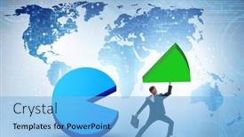  Presentation with pie chart - Presentation having businessman-with-pie-chart background and a light blue colored foreground