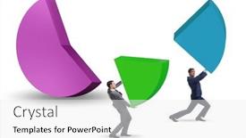  Presentation with pie chart - PPT theme featuring businessman-with-pie-chart background and a white colored foreground