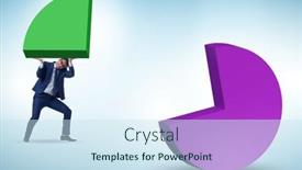  Presentation with pie chart - Presentation theme consisting of businessman-with-pie-chart background and a sky blue colored foreground