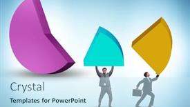  Presentation with pie chart - Slides consisting of businessman-with-pie-chart background and a cool aqua colored foreground