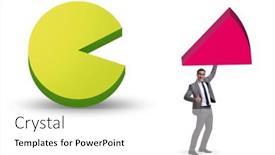  Presentation with pie chart - PPT layouts enhanced with businessman-with-pie-chart background and a white colored foreground