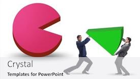  Presentation with pie chart - Presentation theme featuring businessman-with-pie-chart background and a white colored foreground