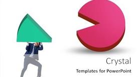  Presentation with pie chart - Slide deck with businessman-with-pie-chart background and a white colored foreground