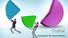  Presentation with pie chart - Presentation consisting of businessman-with-pie-chart background and a sky blue colored foreground