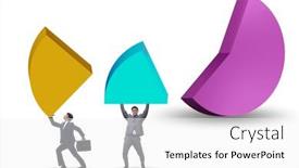  Presentation with pie chart - Slide set with businessman-with-pie-chart background and a white colored foreground