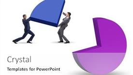  Presentation with pie chart - PPT layouts featuring businessman-with-pie-chart background and a white colored foreground