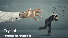  Presentation with question marks - PPT theme consisting of sports law - businessman with question marks running background and a dark gray colored foreground