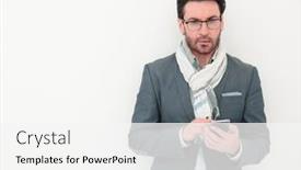  Presentation with sms - Slides with businessman-with-scarf-on-neck background and a white colored foreground