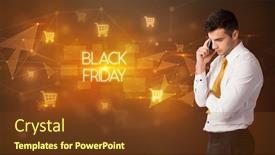  Presentation with friday - Theme consisting of businessman-with-shopping-cart-icons background and a tawny brown colored foreground