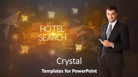  Presentation with search - Slide set with businessman-with-shopping-cart-icons background and a tawny brown colored foreground