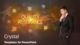  Presentation with online shopping - Presentation design having businessman-with-shopping-cart-icons background and a tawny brown colored foreground