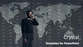  Presentation with capitalism - Audience pleasing slides consisting of businessman with smartphone standing over diagram world map background business globalization capitalism concept backdrop and a dark gray colored foreground