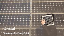  Presentation with solar energy - Cool new theme with businessman with solar panels backdrop and a gray colored foreground