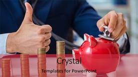  Presentation with stacks of rupee coins - Amazing presentation having businessman with stacks of coins backdrop and a red colored foreground