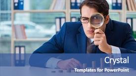  Presentation with stacks of rupee coins - Cool new PPT theme with businessman with stacks of coins backdrop and a ocean colored foreground