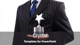  Presentation with star award - Slide deck having businessman with star award isolated background and a dark gray colored foreground