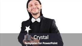  Presentation with star award - Presentation theme with businessman with star award isolated background and a  colored foreground
