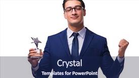  Presentation with star award - Theme enhanced with businessman with star award isolated background and a navy blue colored foreground