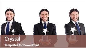  Presentation with star award - Theme having businessman with star award isolated background and a violet colored foreground