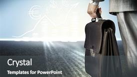  Presentation with rear view of bodyguard - Audience pleasing presentation consisting of businessman with suitcase in hand backdrop and a gray colored foreground