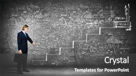  Presentation with promotion - Colorful PPT layouts enhanced with businessman with suitcase promotion concept backdrop and a dark gray colored foreground