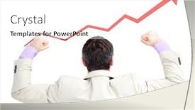  Presentation with growing - Amazing slide deck having businessman-with-the-fists-up backdrop and a white colored foreground